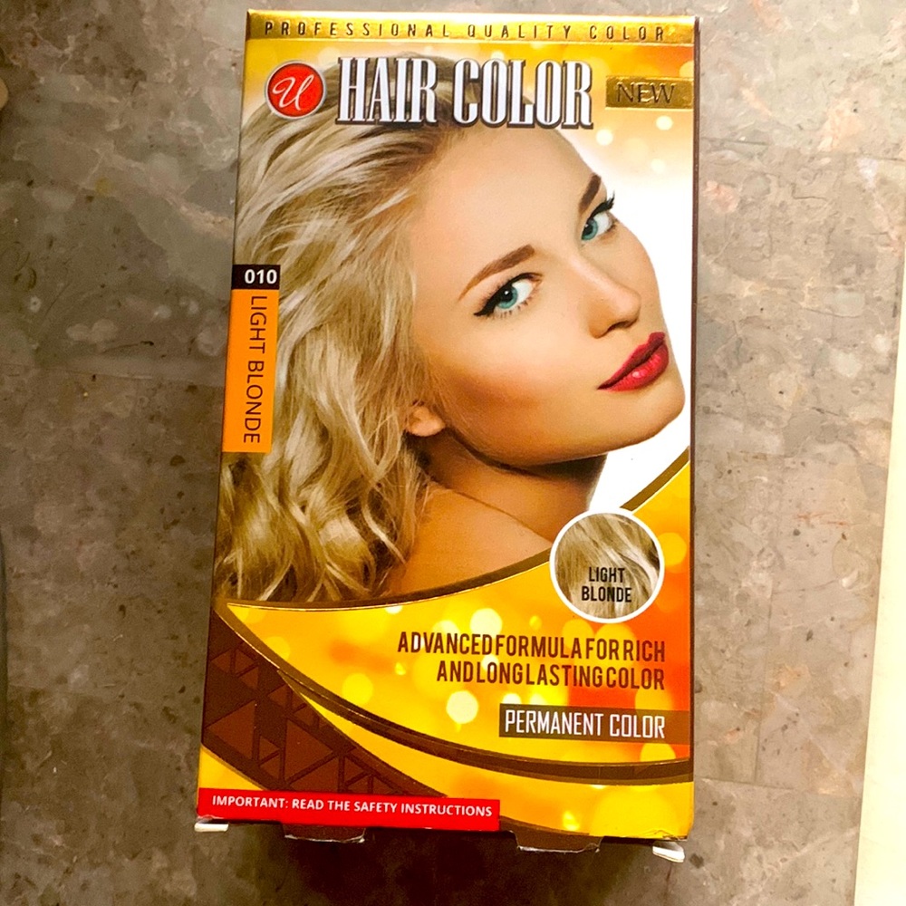 New hair color Professional quality Color, light blonde